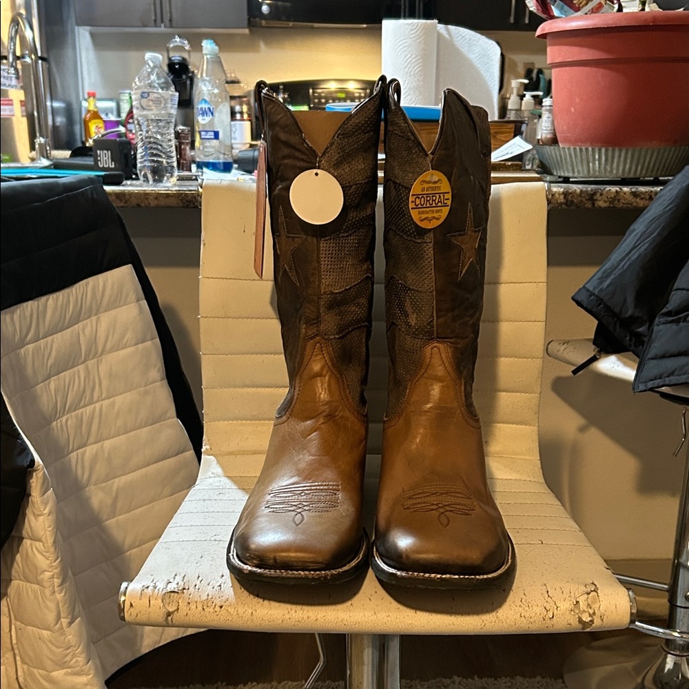 Corral Brown Two-Tone Cowboy Boots